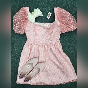 Sugar Thrillz pink floral baby doll dress size S